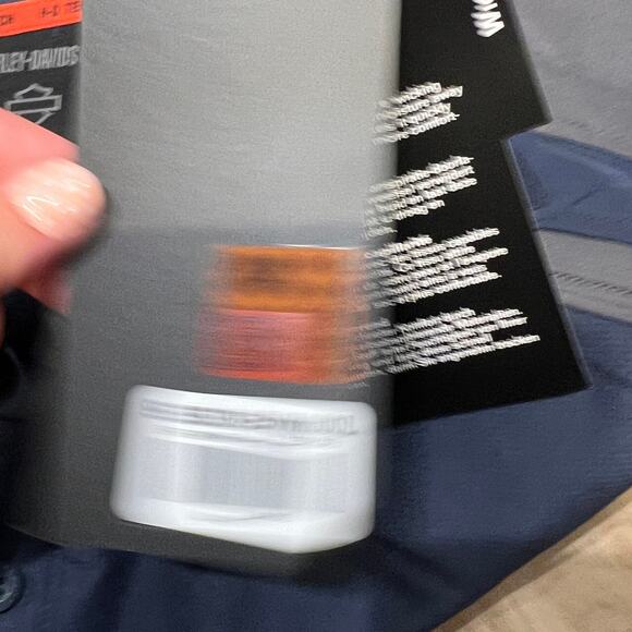 HARLEY-DAVIDSON Men's H-D TECH Quick Dry Shirt Size L In Colorblock Mood Indigo - Picture 8 of 10